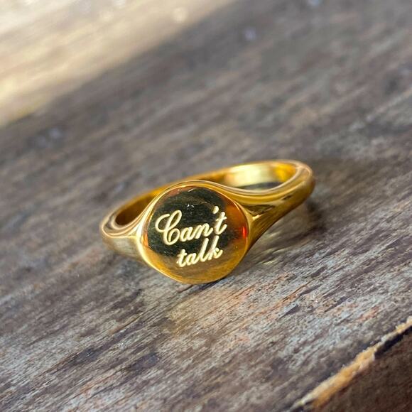 NEW Can’t Talk Signet Ring - Picture 2 of 5